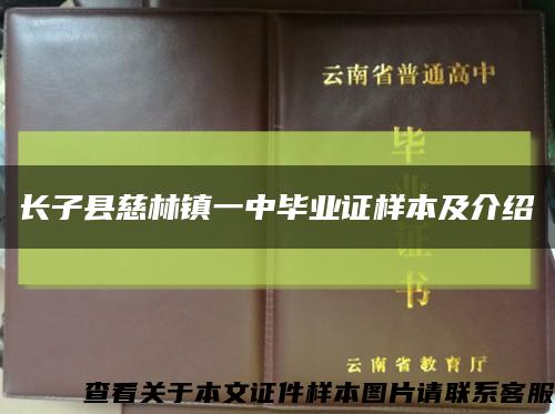 长子县慈林镇一中毕业证样本及介绍缩略图