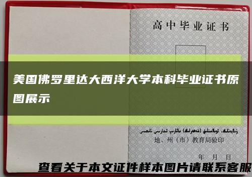 美国佛罗里达大西洋大学本科毕业证书原图展示缩略图