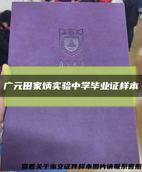 广元田家炳实验中学毕业证样本缩略图