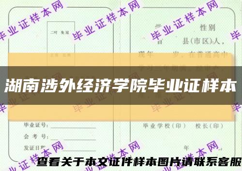 湖南涉外经济学院毕业证样本缩略图