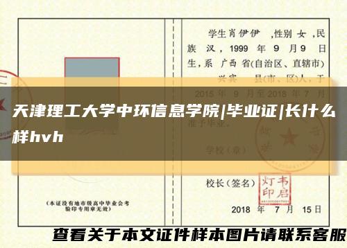 天津理工大学中环信息学院|毕业证|长什么样hvh缩略图