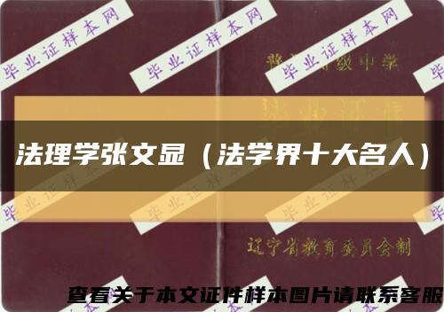 法理学张文显（法学界十大名人）缩略图