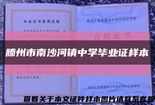 滕州市南沙河镇中学毕业证样本缩略图