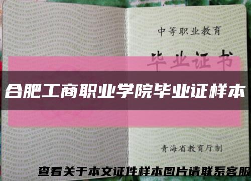 合肥工商职业学院毕业证样本缩略图