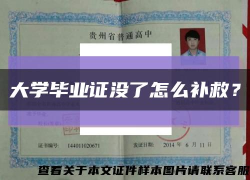 大学毕业证没了怎么补救？缩略图