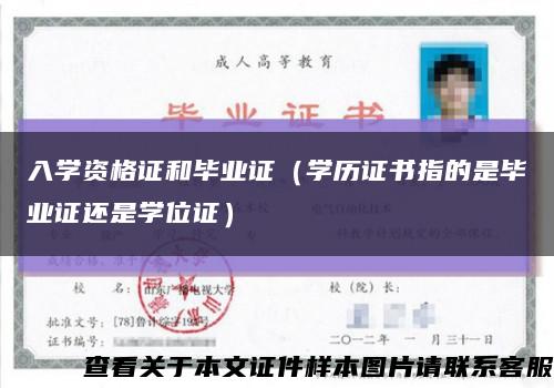 入学资格证和毕业证（学历证书指的是毕业证还是学位证）缩略图