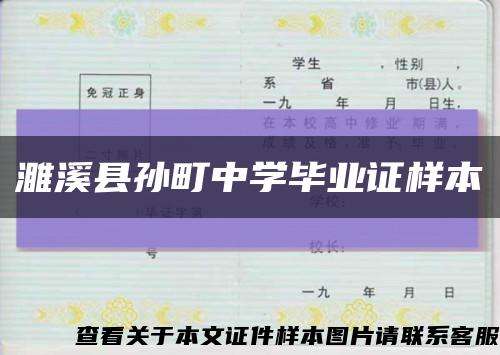 濉溪县孙町中学毕业证样本缩略图