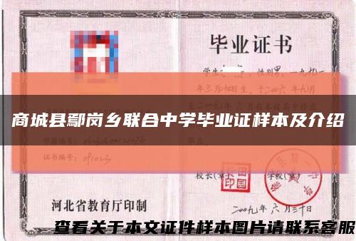 商城县鄢岗乡联合中学毕业证样本及介绍缩略图