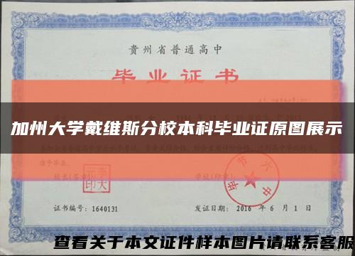 加州大学戴维斯分校本科毕业证原图展示缩略图