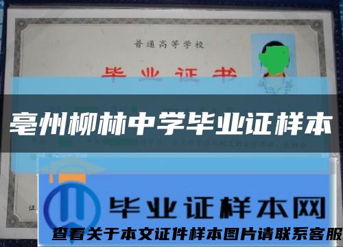 亳州柳林中学毕业证样本缩略图