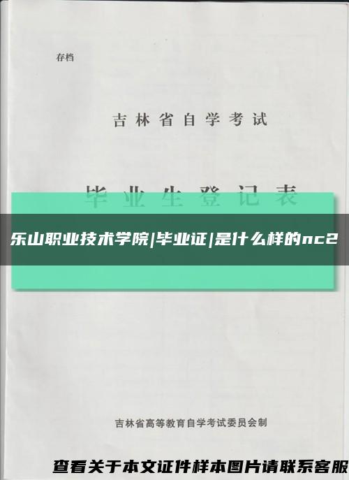 乐山职业技术学院|毕业证|是什么样的nc2缩略图