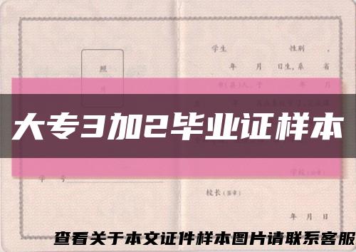 大专3加2毕业证样本缩略图