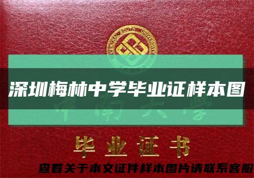 深圳梅林中学毕业证样本图缩略图