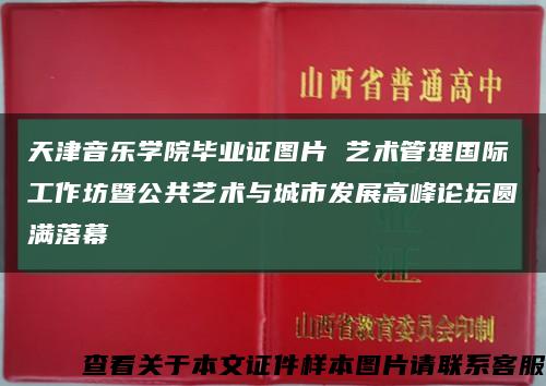 天津音乐学院毕业证图片 艺术管理国际工作坊暨公共艺术与城市发展高峰论坛圆满落幕缩略图