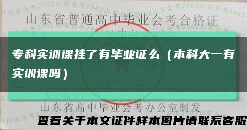 专科实训课挂了有毕业证么（本科大一有实训课吗）缩略图