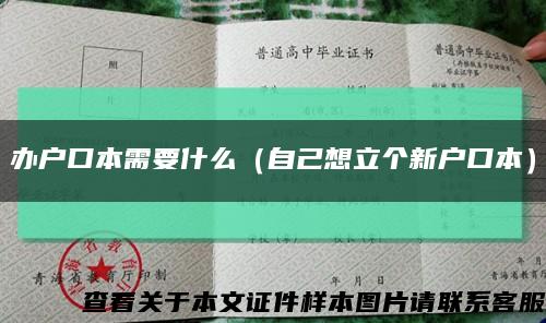 办户口本需要什么（自己想立个新户口本）缩略图