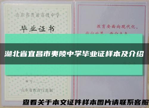 湖北省宜昌市夷陵中学毕业证样本及介绍缩略图