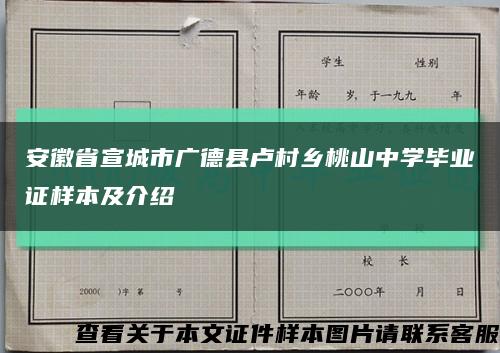 安徽省宣城市广德县卢村乡桃山中学毕业证样本及介绍缩略图