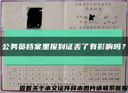 公务员档案里报到证丢了有影响吗？缩略图