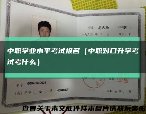 中职学业水平考试报名（中职对口升学考试考什么）缩略图