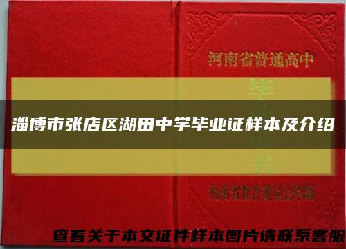 淄博市张店区湖田中学毕业证样本及介绍缩略图