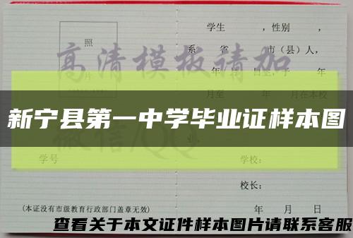 新宁县第一中学毕业证样本图缩略图