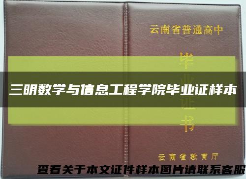 三明数学与信息工程学院毕业证样本缩略图