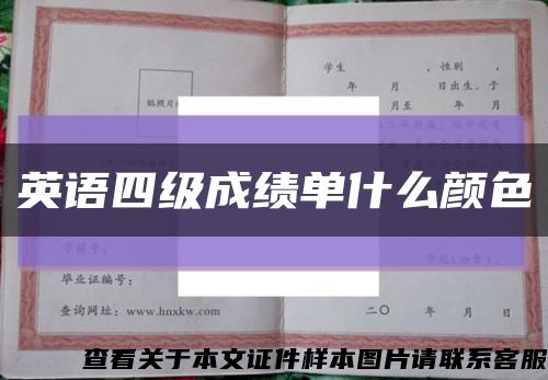 英语四级成绩单什么颜色缩略图