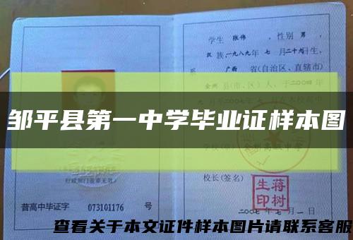 邹平县第一中学毕业证样本图缩略图