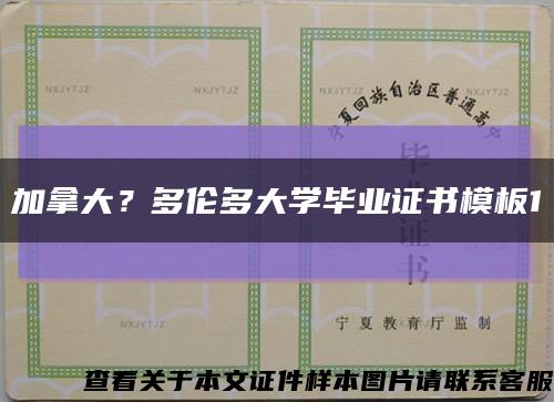 加拿大？多伦多大学毕业证书模板1缩略图