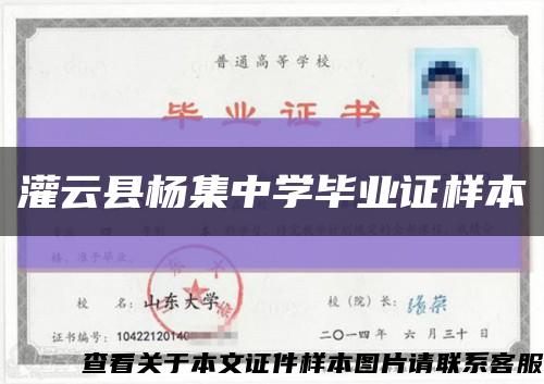 灌云县杨集中学毕业证样本缩略图