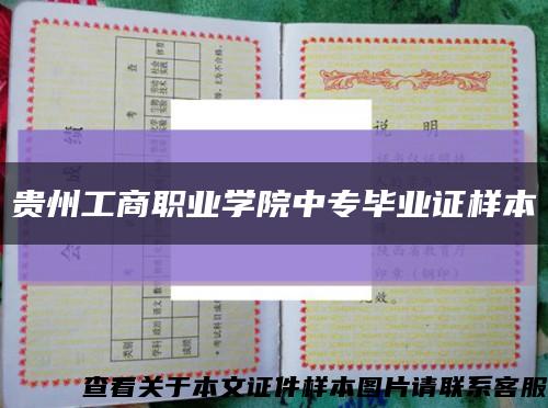 贵州工商职业学院中专毕业证样本缩略图