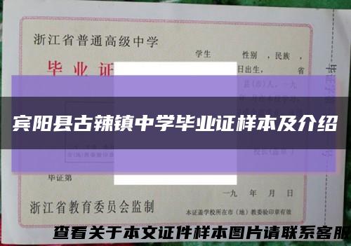 宾阳县古辣镇中学毕业证样本及介绍缩略图