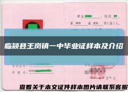 临颍县王岗镇一中毕业证样本及介绍缩略图