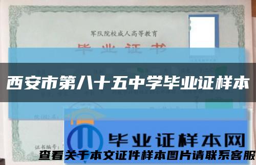 西安市第八十五中学毕业证样本缩略图