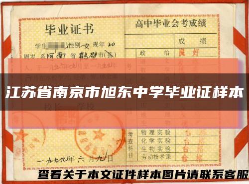 江苏省南京市旭东中学毕业证样本缩略图