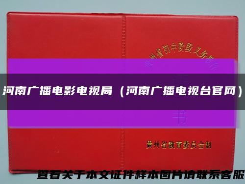 河南广播电影电视局（河南广播电视台官网）缩略图