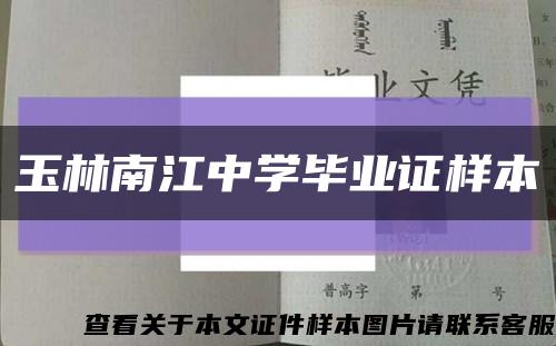 玉林南江中学毕业证样本缩略图