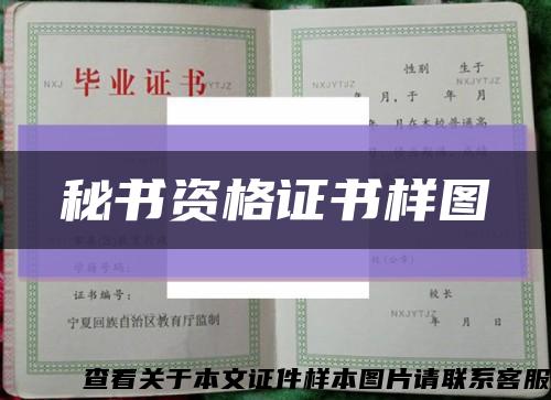 秘书资格证书样图缩略图