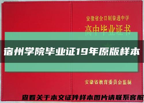 宿州学院毕业证19年原版样本缩略图