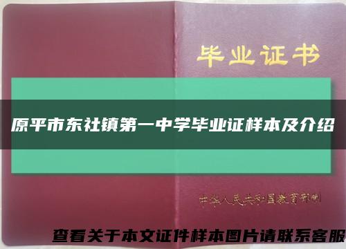 原平市东社镇第一中学毕业证样本及介绍缩略图