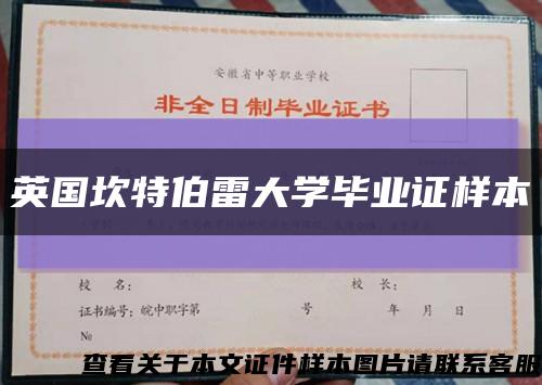 英国坎特伯雷大学毕业证样本缩略图