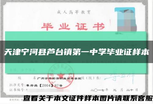天津宁河县芦台镇第一中学毕业证样本缩略图