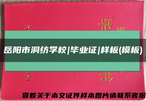 岳阳市洞纺学校|毕业证|样板(模板)缩略图