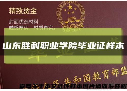 山东胜利职业学院毕业证样本缩略图