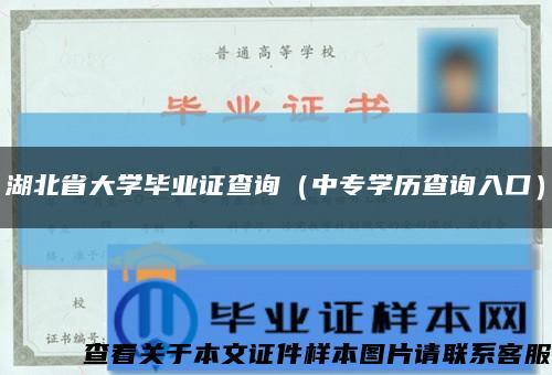 湖北省大学毕业证查询（中专学历查询入口）缩略图