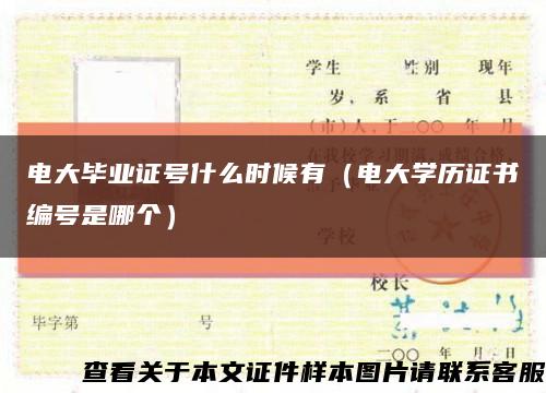 电大毕业证号什么时候有（电大学历证书编号是哪个）缩略图