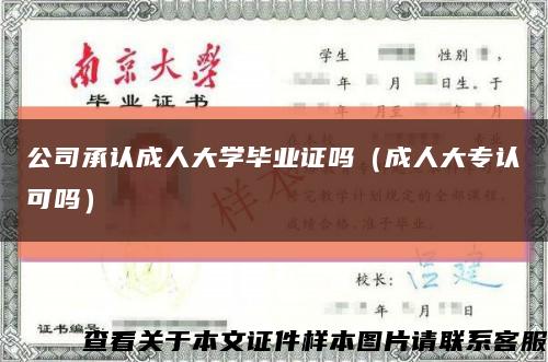 公司承认成人大学毕业证吗（成人大专认可吗）缩略图