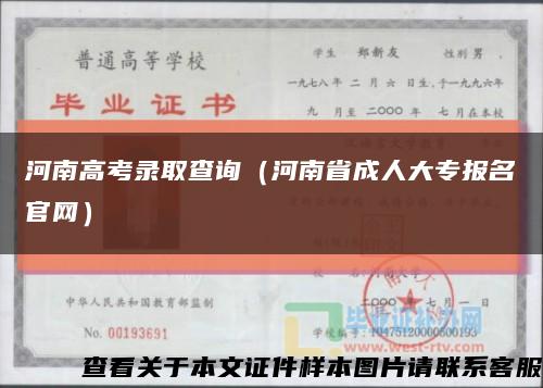 河南高考录取查询（河南省成人大专报名官网）缩略图