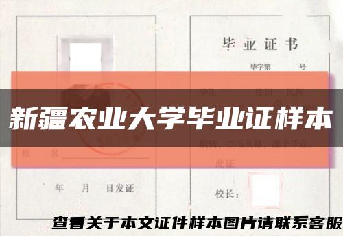 新疆农业大学毕业证样本缩略图